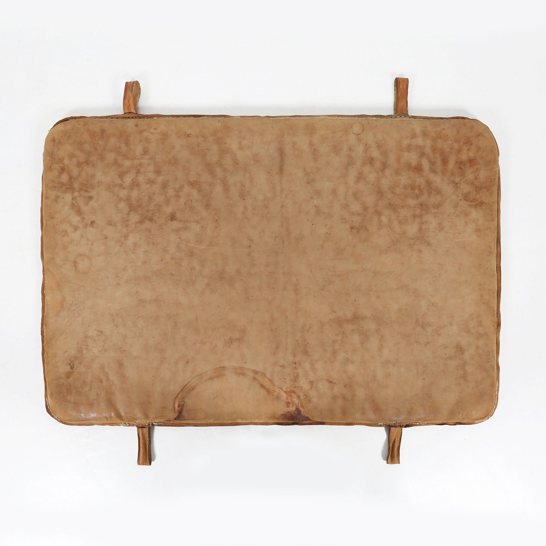 Vintage Industrial Gym Mat in Thick Cow Leather, Belgium 1930s-img